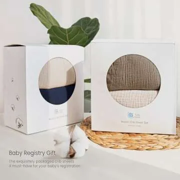 lulumoon Baby Muslin Crib Sheets - Soft Cotton Fitted Sheets