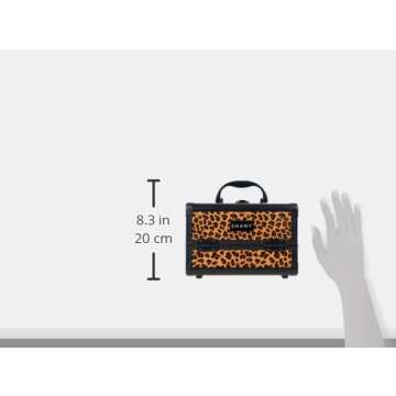 SHANY Chic Makeup Train Case Cosmetic Box Portable Makeup Case Cosmetics Beauty Organizer Jewelry storage with Locks, Multi trays Makeup Storage Box with Makeup Mirror - Lost Cheetah