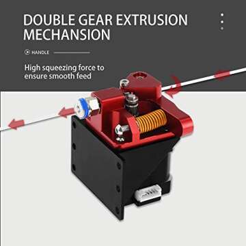 WINSINN Dual Gear Extruder, Ender 3 v2 Upgrade Motor Shaft>20mm, Compatible with Ender 3 Pro CR10 Series 3D Printer TPU Filament Drive Feed