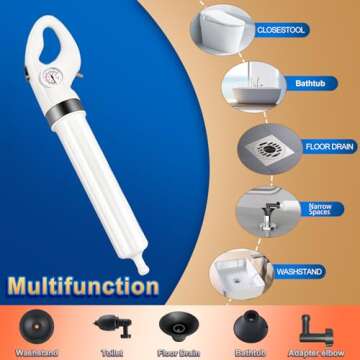 Toilet Plunger, Drain Unblocker, Powerful Manual Pneumatic Dredge Equipment. High Pressure Air Drain...