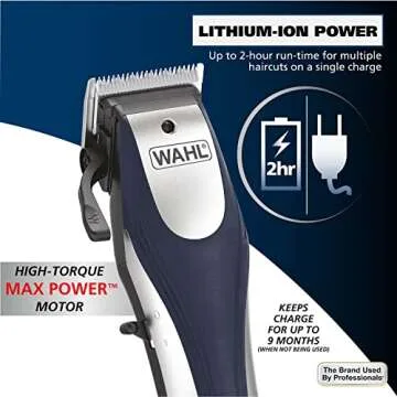 Wahl Lithium Ion Cordless Hair Clippers for Convenient Home Grooming