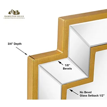 Elegant Hamilton Hills 24x36 Gold Beveled Mirror for Home