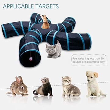EGETOTA 5-Way Collapsible Cat Tunnel for Indoor Fun