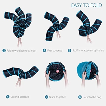 EGETOTA 5-Way Collapsible Cat Tunnel for Indoor Fun