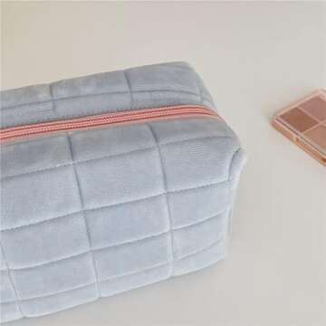 Small Cosmetic Bag Cute Makeup Bag Y2k Accessories Aesthetic Make Up Bag Y2k Purse Cosmetic Bag for Purse (blue)