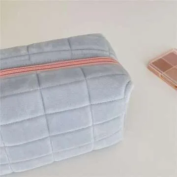 Small Cosmetic Bag Cute Makeup Bag Y2k Accessories Aesthetic Make Up Bag Y2k Purse Cosmetic Bag for Purse (blue)