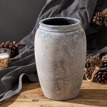 Elegant PORCER 8 Inch Ceramic Rustic Vase for Home Decor