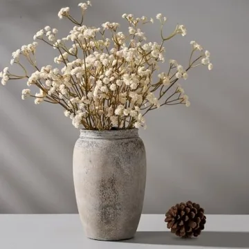 Elegant PORCER 8 Inch Ceramic Rustic Vase for Home Decor