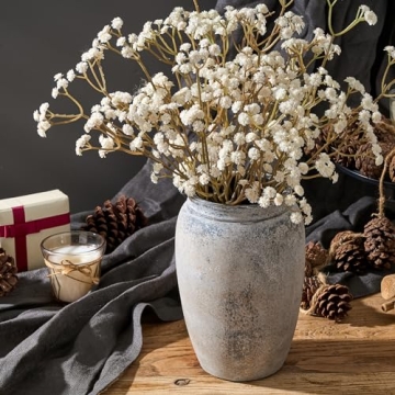 Elegant PORCER 8 Inch Ceramic Rustic Vase for Home Decor