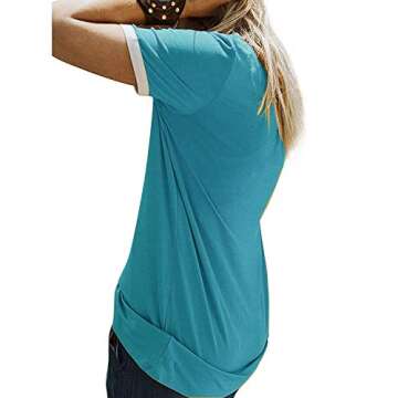 YEXIPO Womens Graphic Tees Short Sleeve Summer Tops Funny Letter Print Crew Neck Casual Loose Cute T...