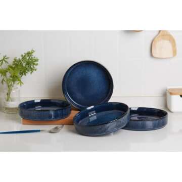 famiware Star 7.5" Pasta Bowls Set, Salad Bowl Set of 4, Double Reactive Glaze, Stackable, Ideal for...