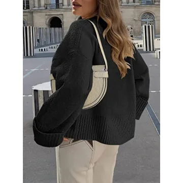 Stylish ANRABESS Women’s Oversized Fuzzy Knit Sweater