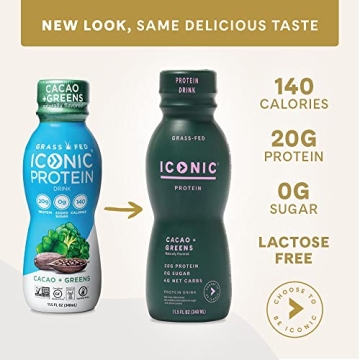Iconic Protein Drinks, Cacao + Greens - Sugarfree & Organic