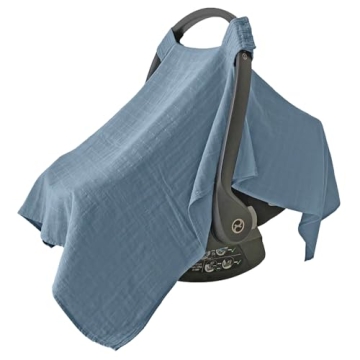 MOZAH Baby Car Seat Cover - Blue Mirage - Eco-Friendly & Soft Organic Cotton