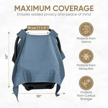 Stylish MOZAH Organic Cotton Baby Car Seat Cover - Lightweight and Breathable