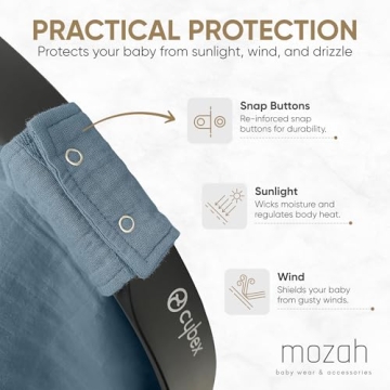 Stylish MOZAH Organic Cotton Baby Car Seat Cover - Lightweight and Breathable