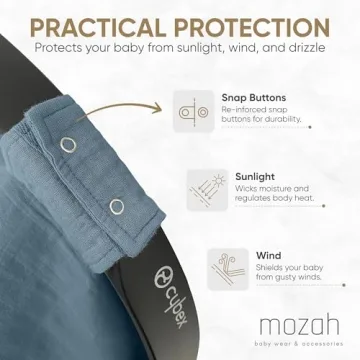 Stylish MOZAH Organic Cotton Baby Car Seat Cover - Lightweight and Breathable