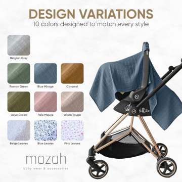 Stylish MOZAH Organic Cotton Baby Car Seat Cover - Lightweight and Breathable