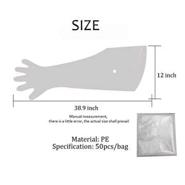 Halter Disposable Artificial Insemination Gloves, Veterinary Gloves Shoulder Length Disposable Cow Palpation, Gloves Disposable Animal(50PCS,35")