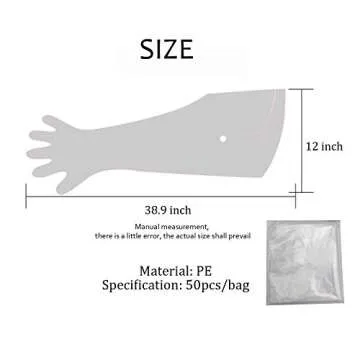 Halter Disposable Artificial Insemination Gloves, Veterinary Gloves Shoulder Length Disposable Cow Palpation, Gloves Disposable Animal(50PCS,35")