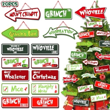 20PCS Unique Christmas Tree Ornaments for Holiday Cheer