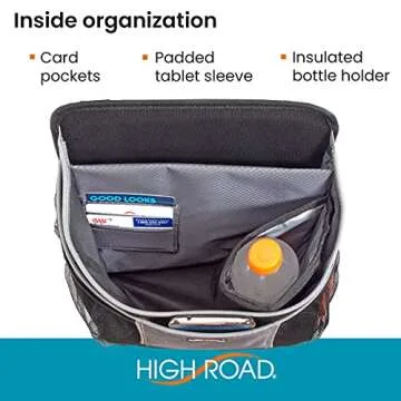 High Road DriverStash Passenger Front Seat or Car Seatback Organizer with Insulated Cup Holder and 10 Multipurpose Pockets for SUVs, Cars, Trucks and Vans