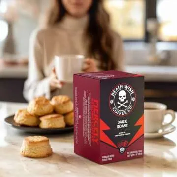 Death Wish Coffee Co., Single Serve Coffee - 10 Each of Medium, Dark, and Espresso Roast - Mixed Roast Variety Pack