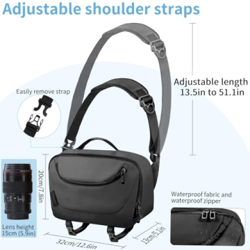 TAAOKA Waterproof Camera Sling Bag with Tripod Holder