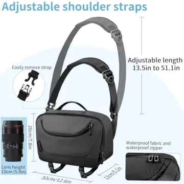 TAAOKA Waterproof Camera Sling Bag with Tripod Holder