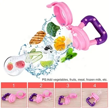 3 Pack Baby Food Feeder Silicone Pacifier for Teething