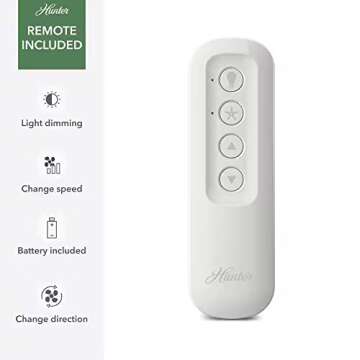 Hunter Fan 52 Inch Casual Burnished Brass Finish Indoor Ceiling Fan with LED Light Kit and Remote Control (Renewed)