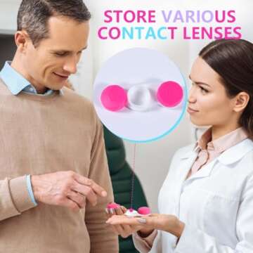 KISEER 12 Pack Colorful Contact Lens Case Box Holder Container Soak Storage Kit
