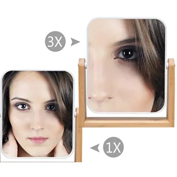 Buy YEAKE Vanity Makeup Mirror with Bamboo Stand Online