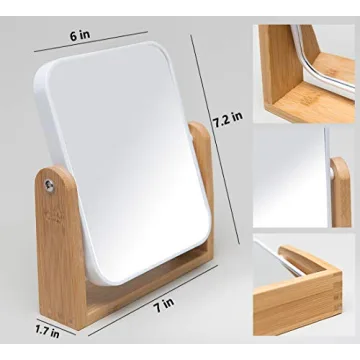 Buy YEAKE Vanity Makeup Mirror with Bamboo Stand Online