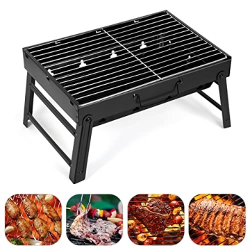 Barbecue Grill, Charcoal Grill Folding Portable Lightweight Barbecue Grill Tools for Outdoor Grillin...