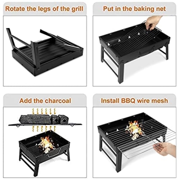 Portable Charcoal Grill for Camping and Tailgating