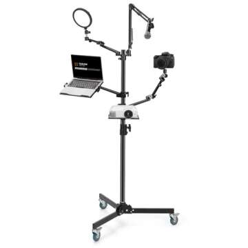 TARION 5-in-1 Live Streaming Stand - Adjustable & Mobile Setup