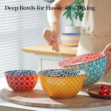 DOWAN Mixing Bowls - Colorful Ceramic Kitchen Set
