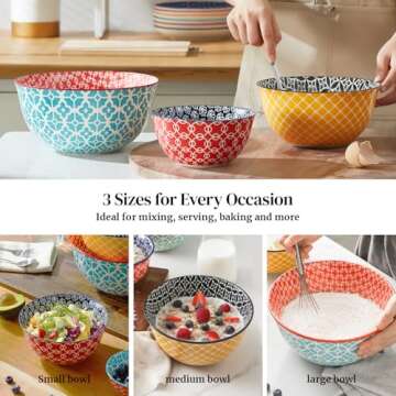 DOWAN Mixing Bowls - Colorful Ceramic Kitchen Set