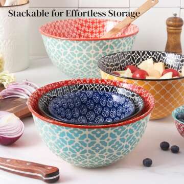 DOWAN Mixing Bowls - Colorful Ceramic Kitchen Set