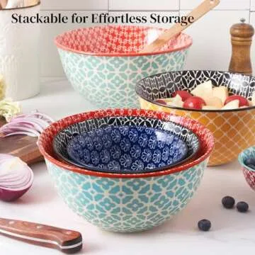 DOWAN Mixing Bowls - Colorful Ceramic Kitchen Set
