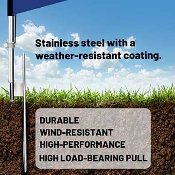 QSUM Swooper Flag Pole Kit - 11ft Heavy Duty Outdoor Flagpole