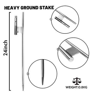 QSUM Swooper Flag Pole Kit - 11ft Heavy Duty Outdoor Flagpole