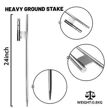 QSUM Swooper Flag Pole Kit - 11ft Heavy Duty Outdoor Flagpole