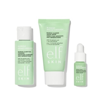 e.l.f. SKIN Blemish Breakthrough Blemish Control Basics Kit, Travel-Size Acne Skincare Routine, Clea...