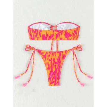GORGLITTER Floral Bikini Set - Stylish & Adjustable Fit