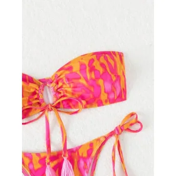 GORGLITTER Floral Bikini Set - Stylish & Adjustable Fit