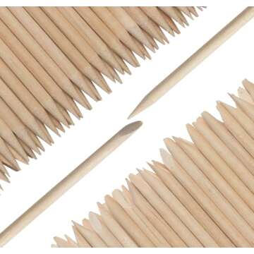 200 Premium Orange Wood Nail Sticks for Manicures