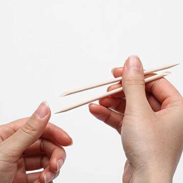 200 Premium Orange Wood Nail Sticks for Manicures