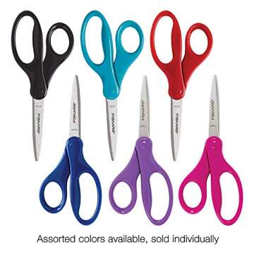 Fiskars 7" Student Scissors for Kids 12-14 - Scissors for School or Crafting - Back to School Suppli...